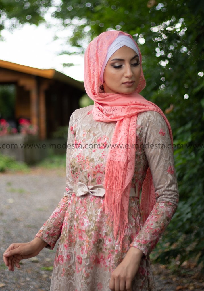 Hijab Dantel Pink - E-Modesta