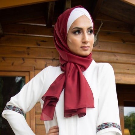 Chiffon Scarf- Red - E-Modesta#Hijab_fashion#
