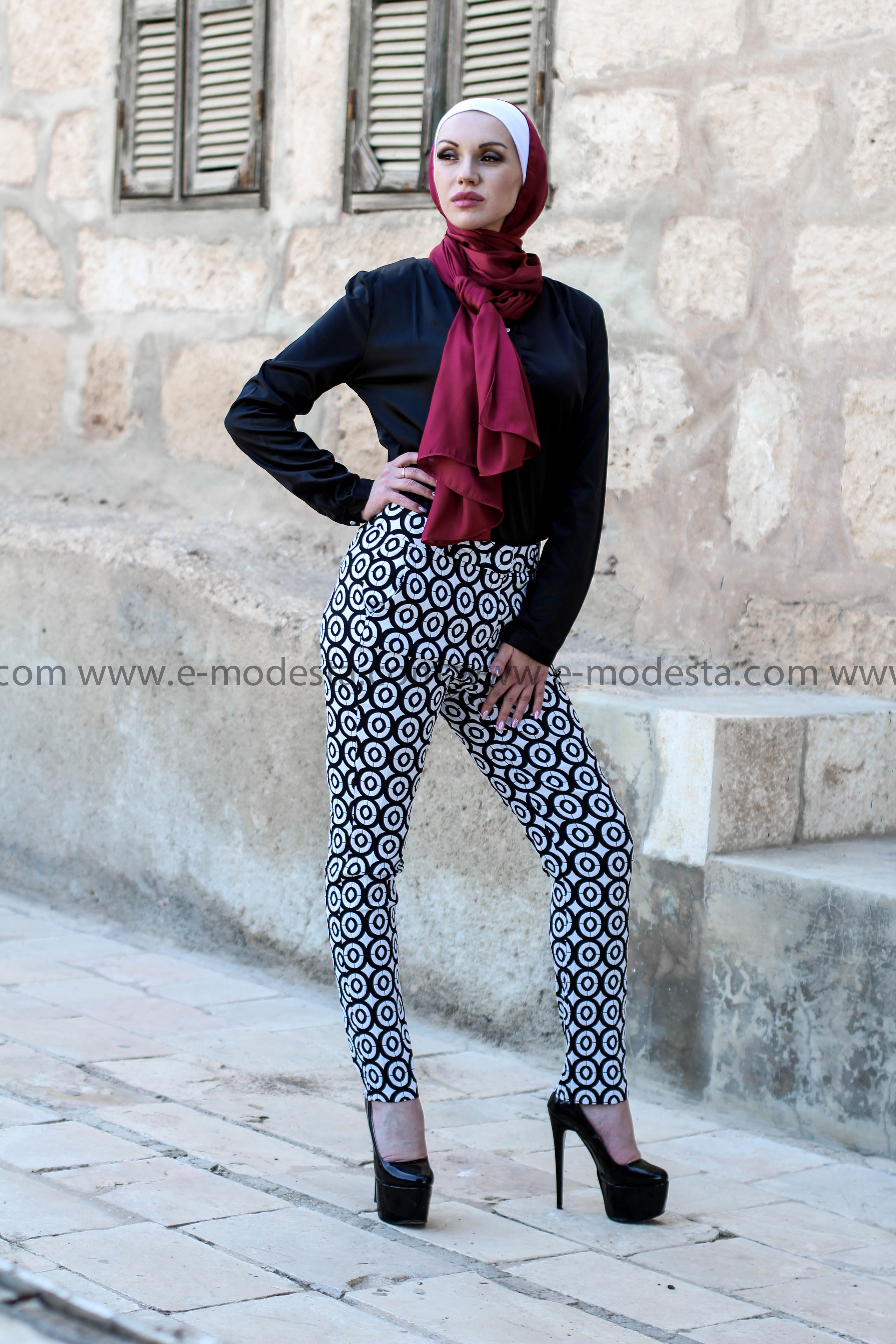 Circled-Pattern Fashion Pants - E-Modesta#Hijab_fashion#