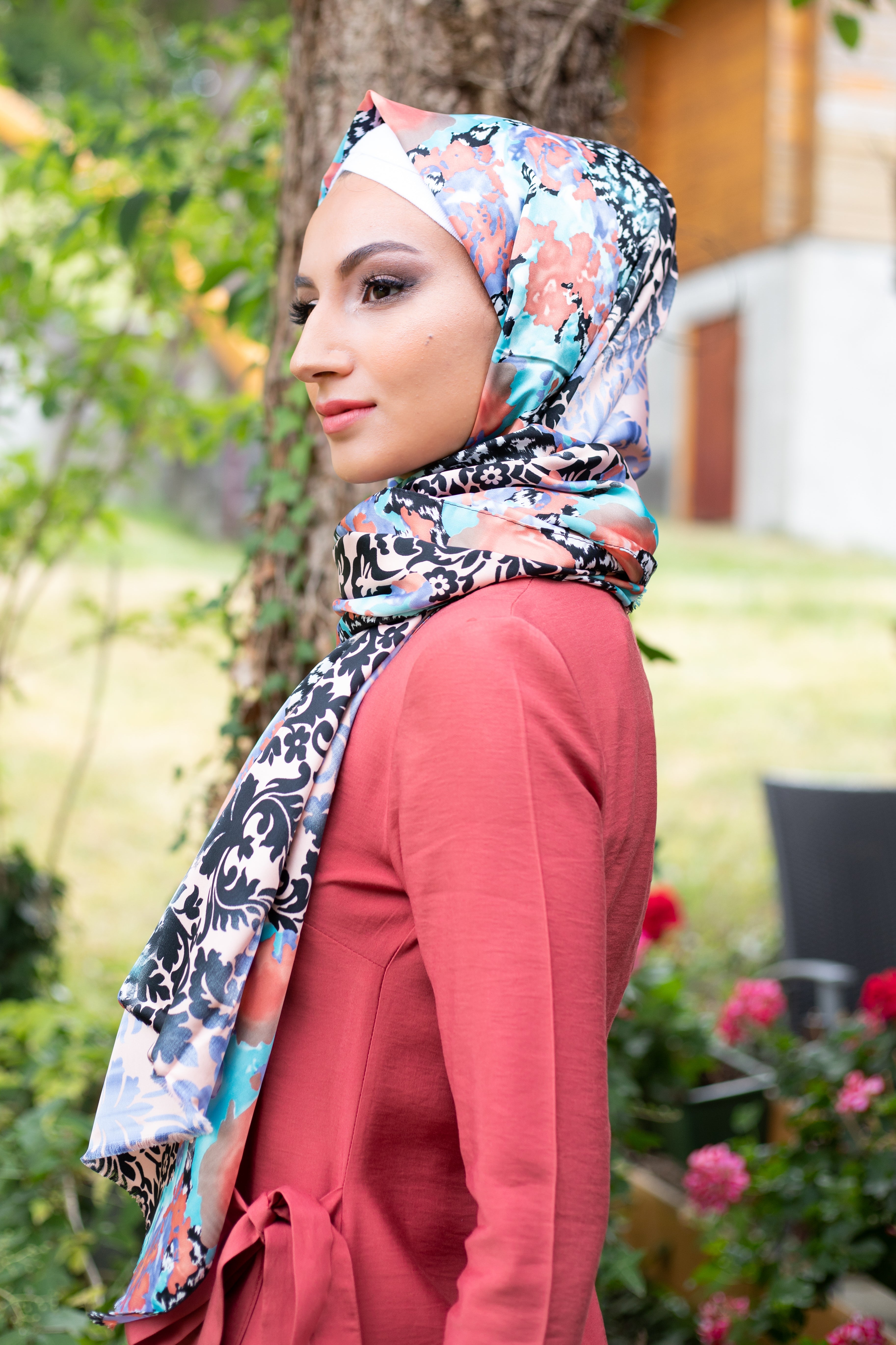 Elegant Puane Suit | Cranberry Color - E-Modesta#Hijab_fashion#