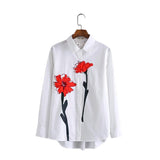 Sweet red floral printed shirt - E-Modesta