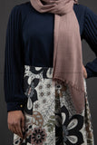 SALE Formal Dark Blue Blouse | Pleated Sleeves - E-Modesta