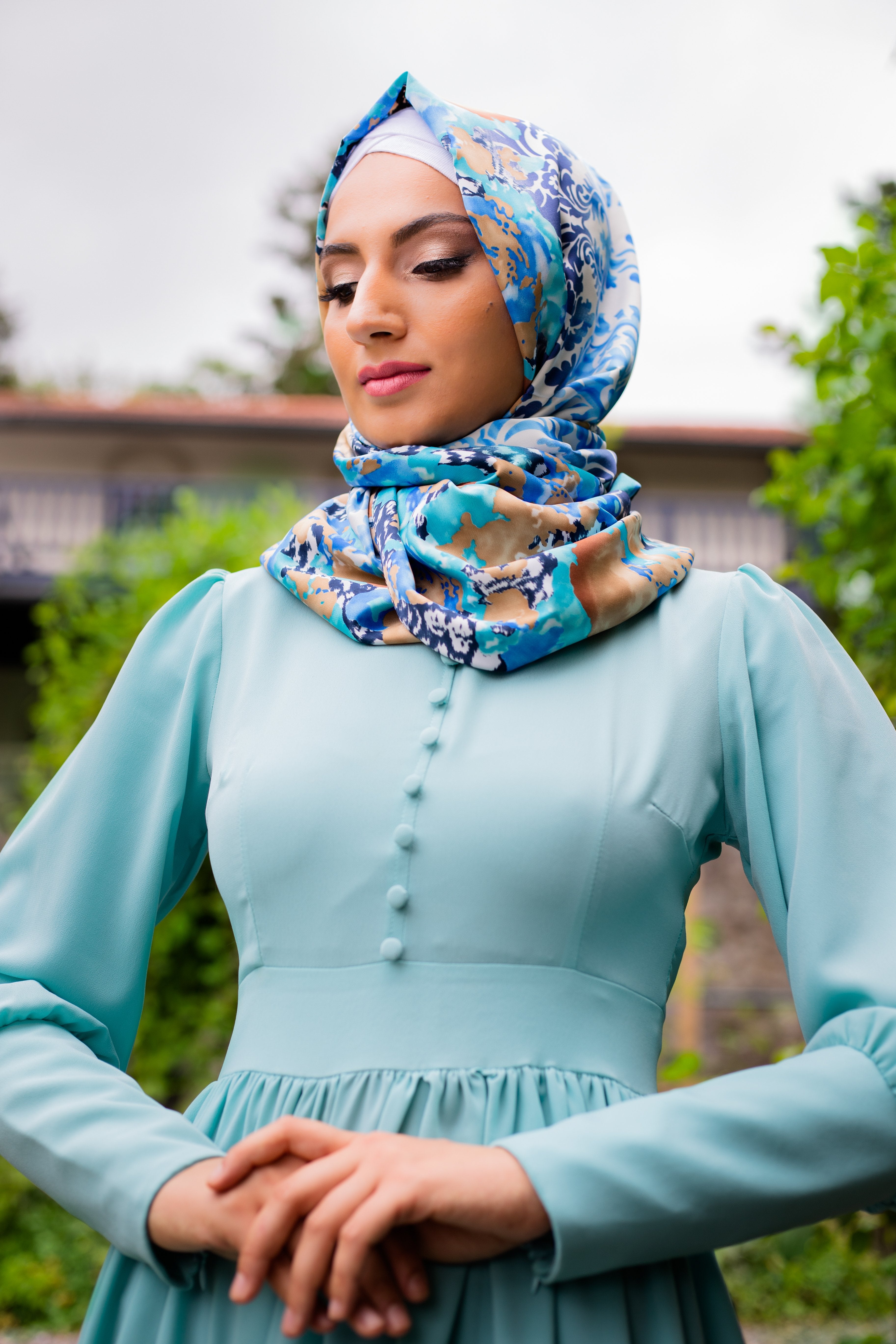 Simple Elegant Dress | Fully Lined | Sky Blue Color