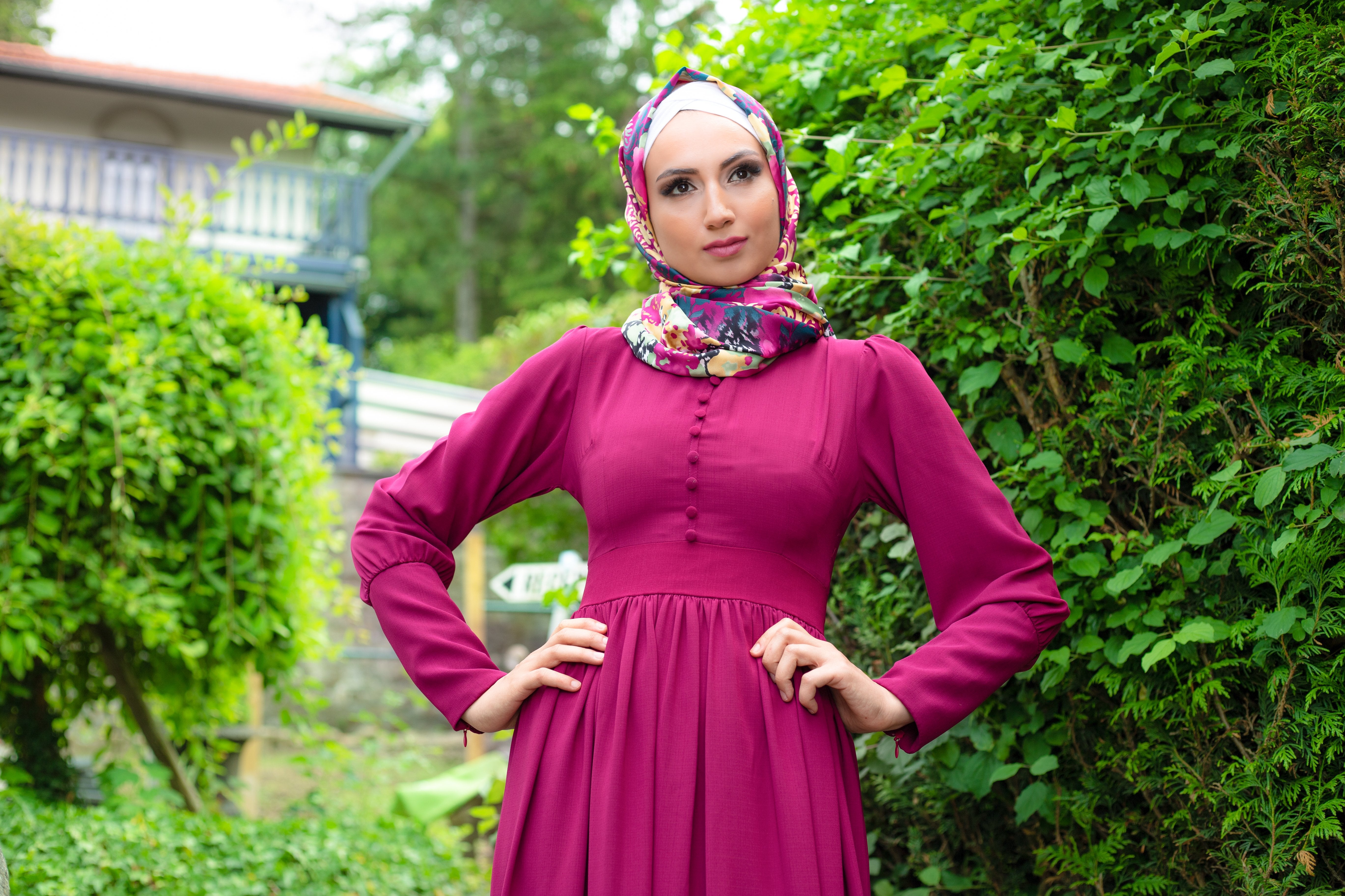 Simple Elegant Dress | Fully Lined | Violet Color