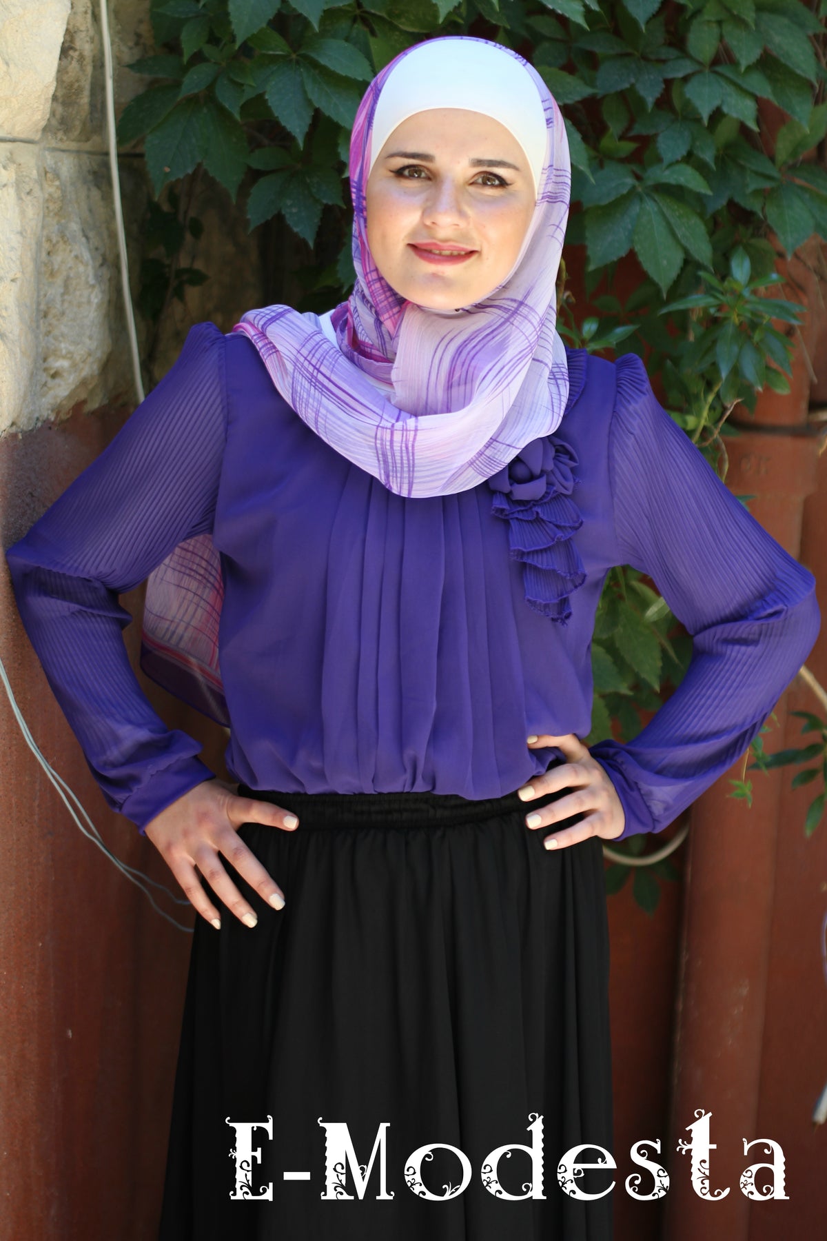 Purple Blouse Chiffon - E-Modesta
