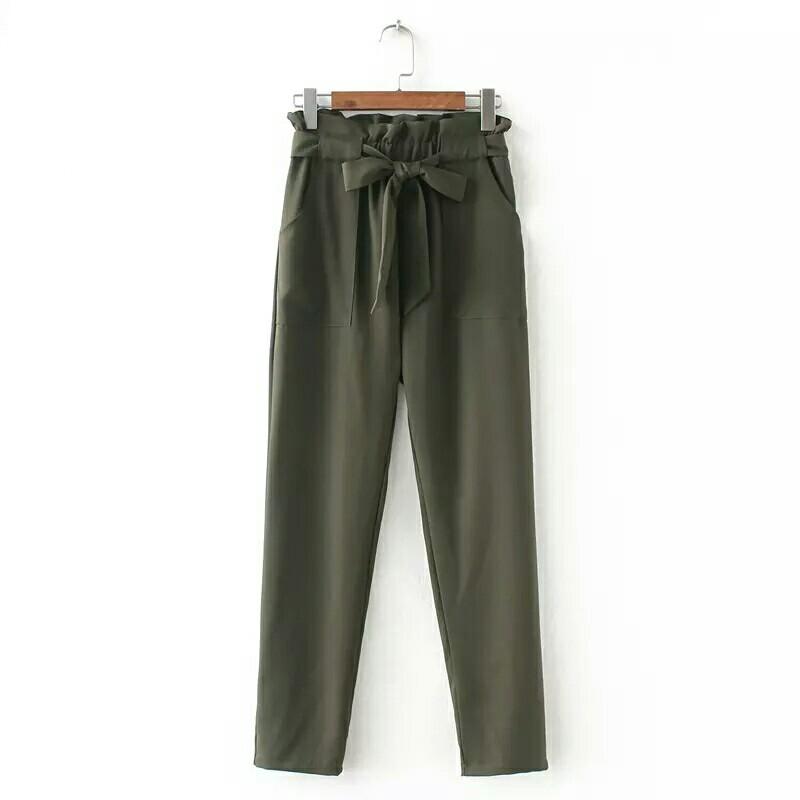Sweet High Waist Pants with Bow Tie (6 colors) - E-Modesta