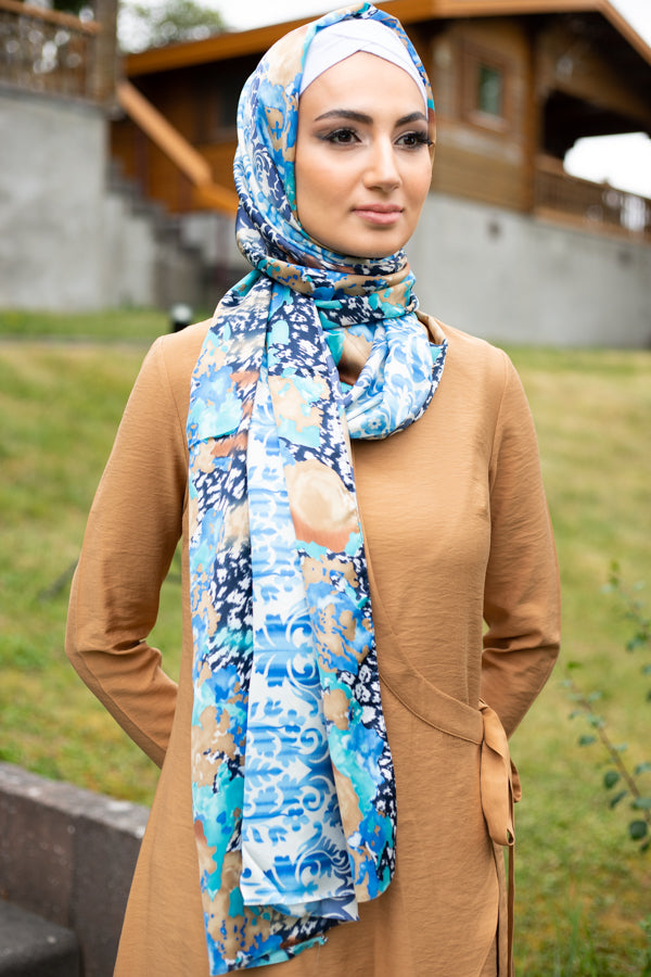 Multicolor Scarf Blue