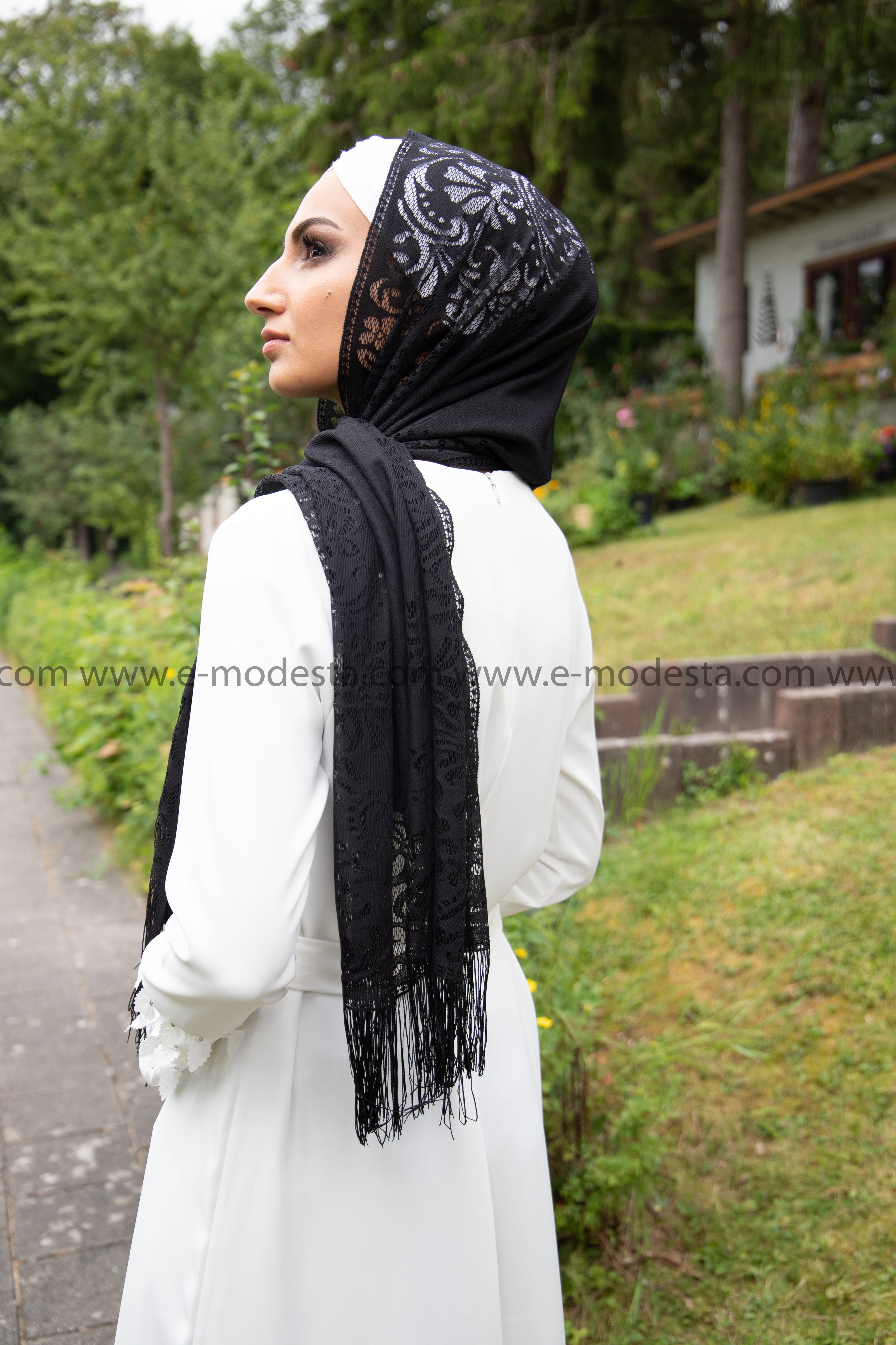 Hijab- Dantel- Black - E-Modesta