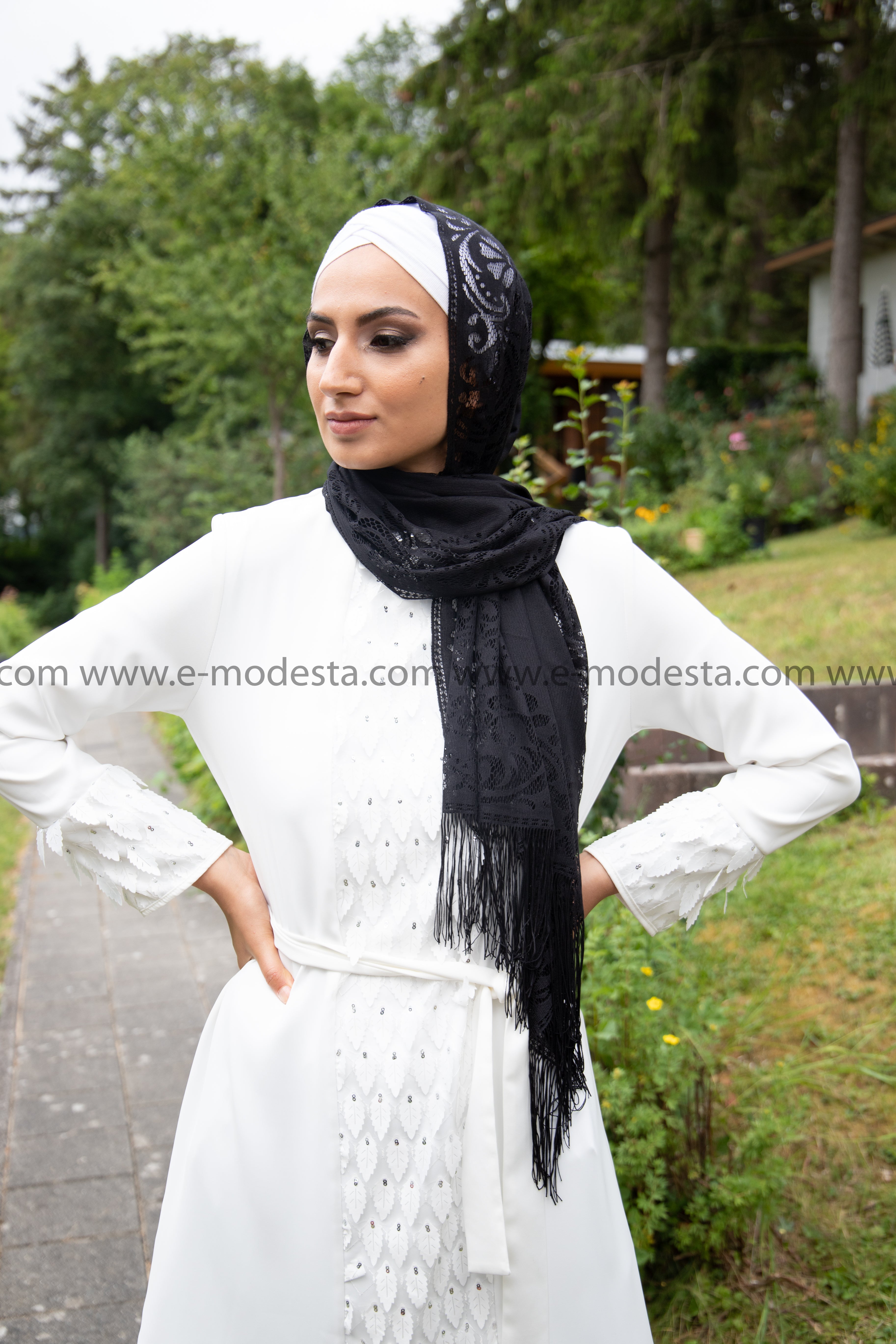 Hijab- Dantel- Black - E-Modesta