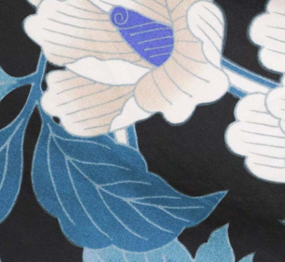 Mid-length Blazer with Vintage Blue Floral Print - E-Modesta