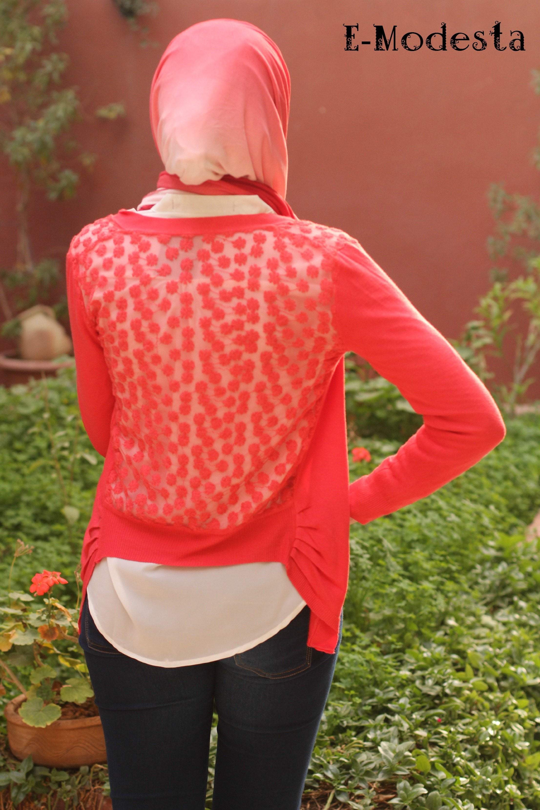 Back Lace Cute Short Cardigan - E-Modesta#Hijab_fashion#