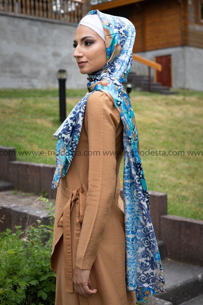 Multicolor Scarf Blue - E-Modesta