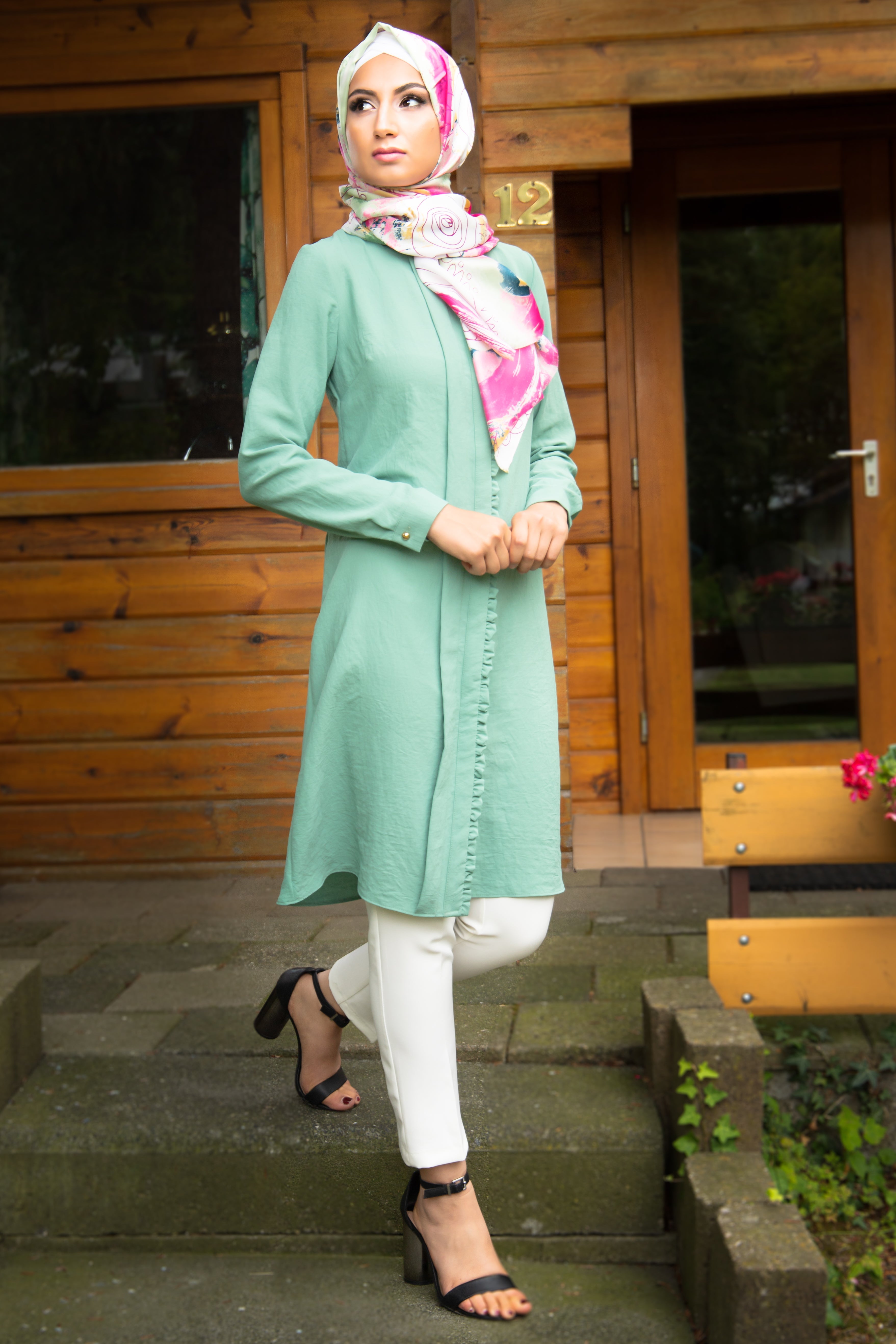 Chic Long Tunic Light Green | By Puane - E-Modesta#Hijab_fashion#