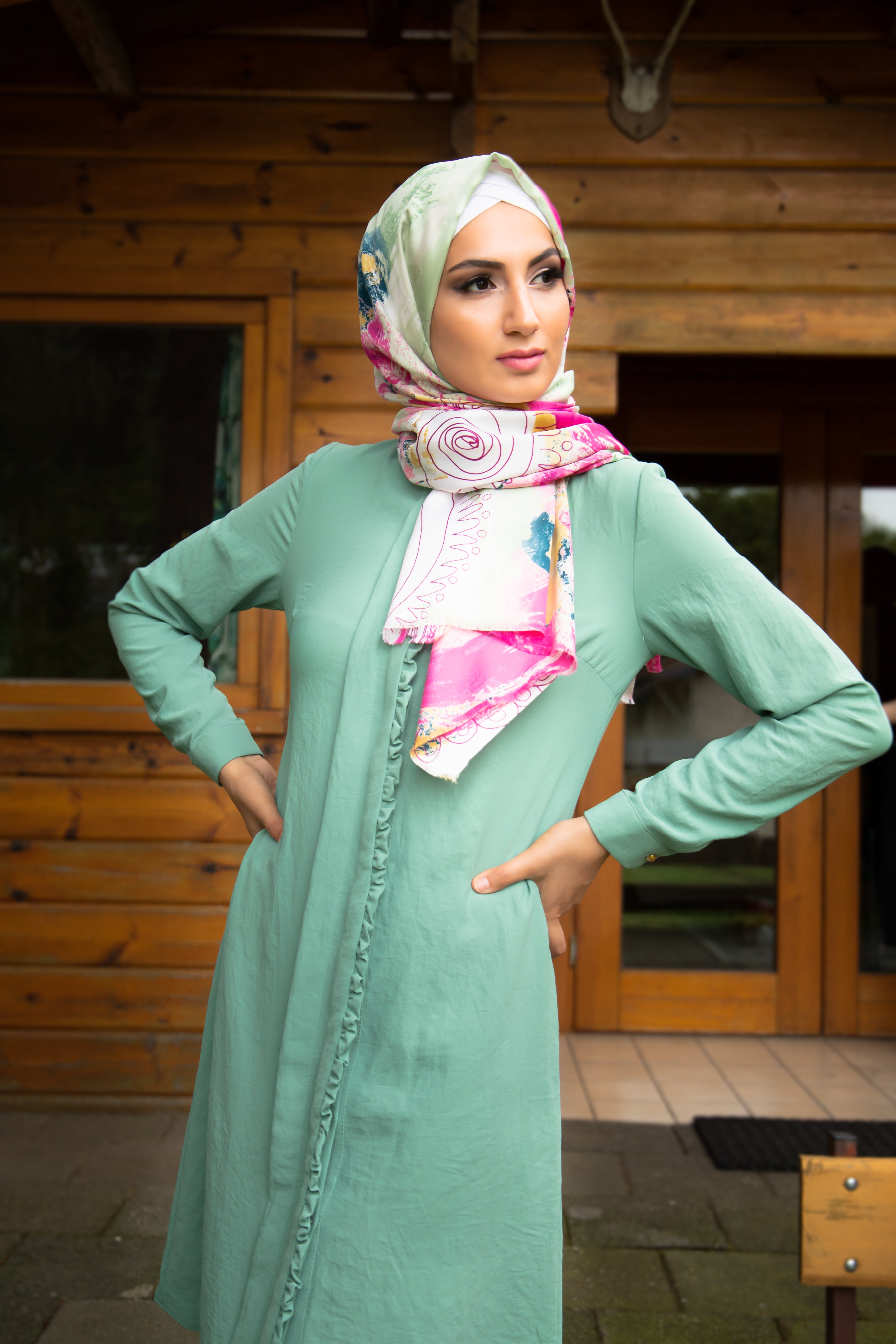 Chic Long Tunic Light Green | By Puane - E-Modesta#Hijab_fashion#