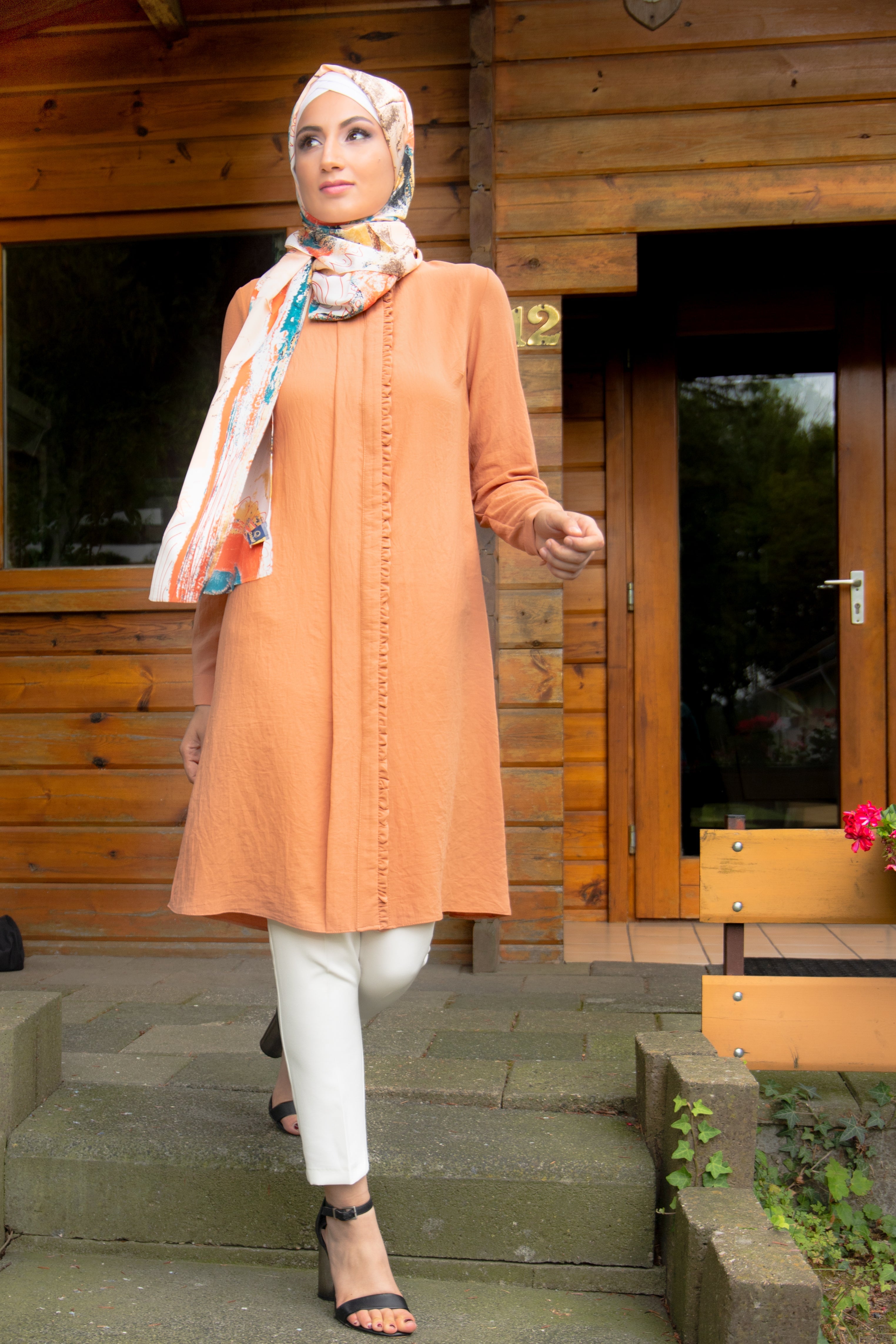 Chic Long Tunic Orange | By Puane - E-Modesta#Hijab_fashion#