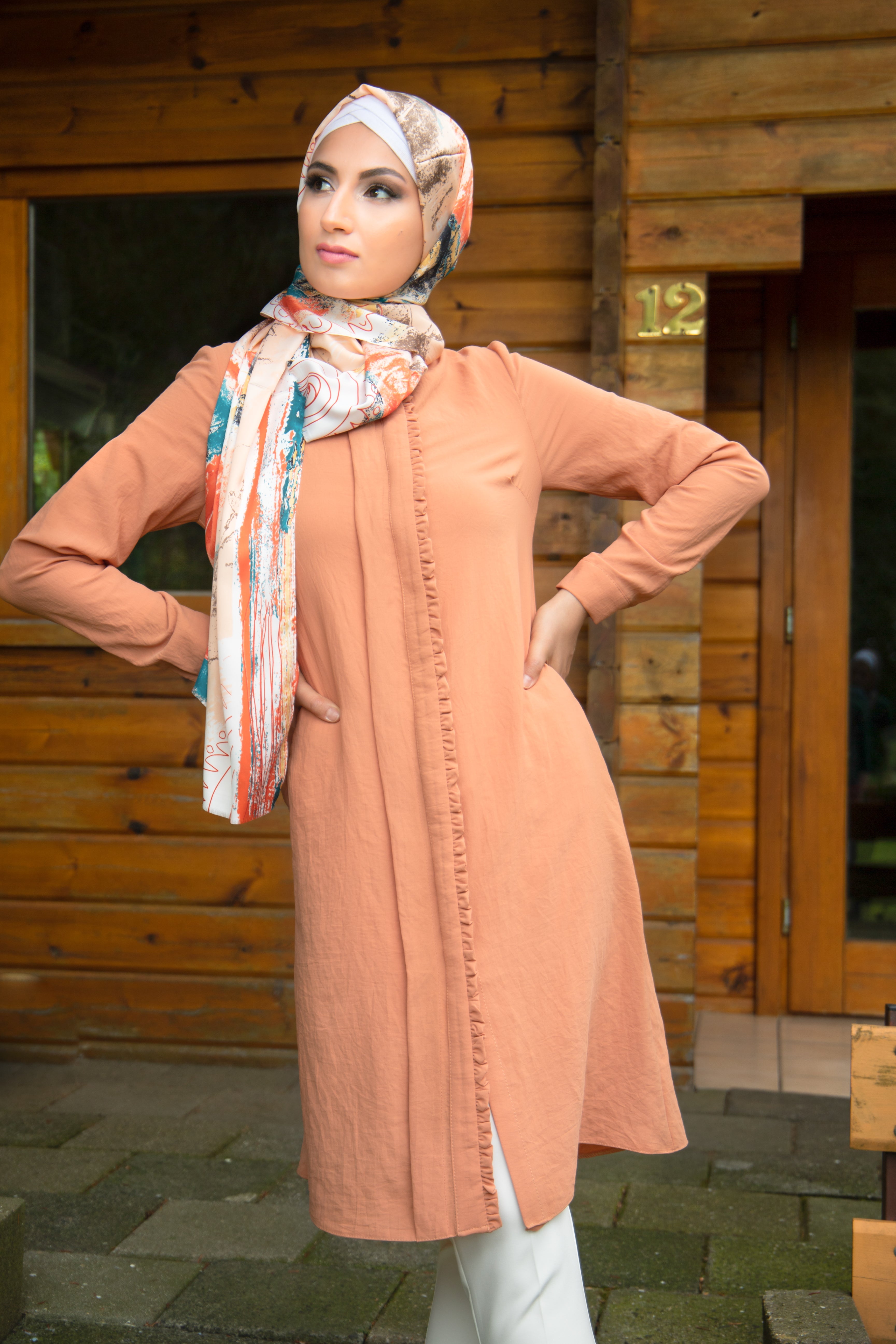 Chic Long Tunic Orange | By Puane - E-Modesta#Hijab_fashion#