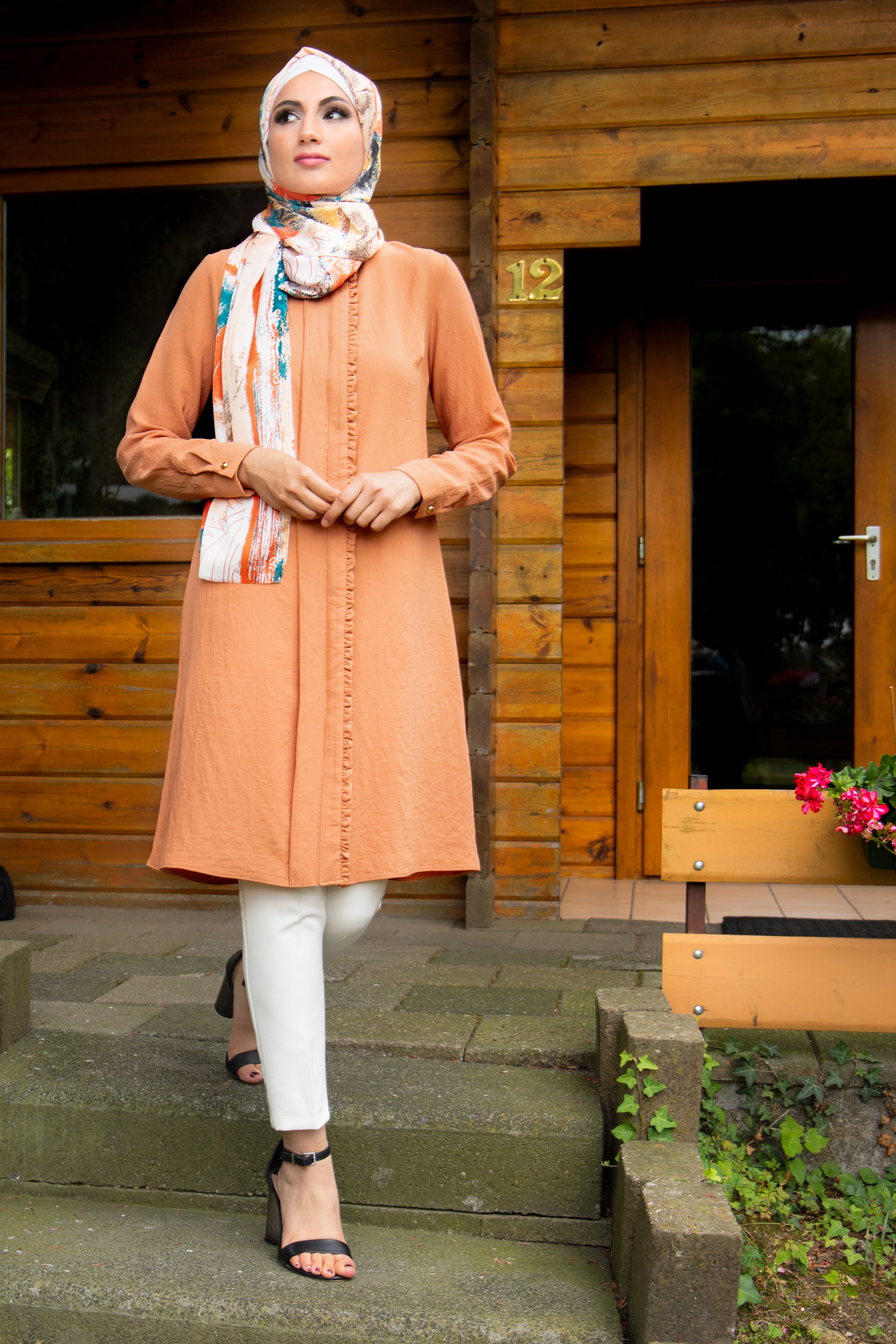 Chic Long Tunic Orange | By Puane - E-Modesta#Hijab_fashion#