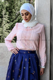 Dark Blue Ball Gown Skirt Look - E-Modesta#Hijab_fashion#