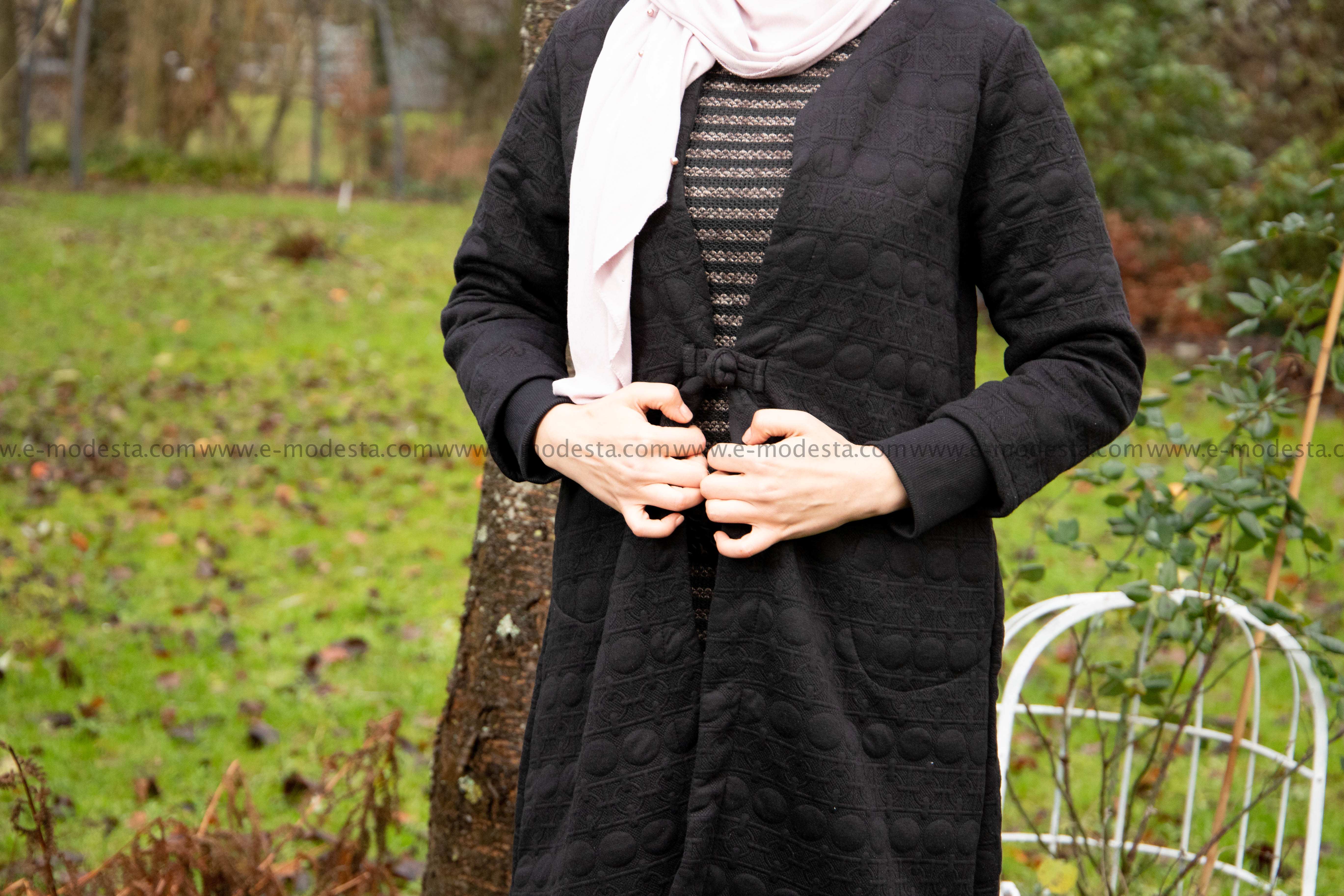 SALE Winter and Autumn Dress Black and Grey - E-Modesta