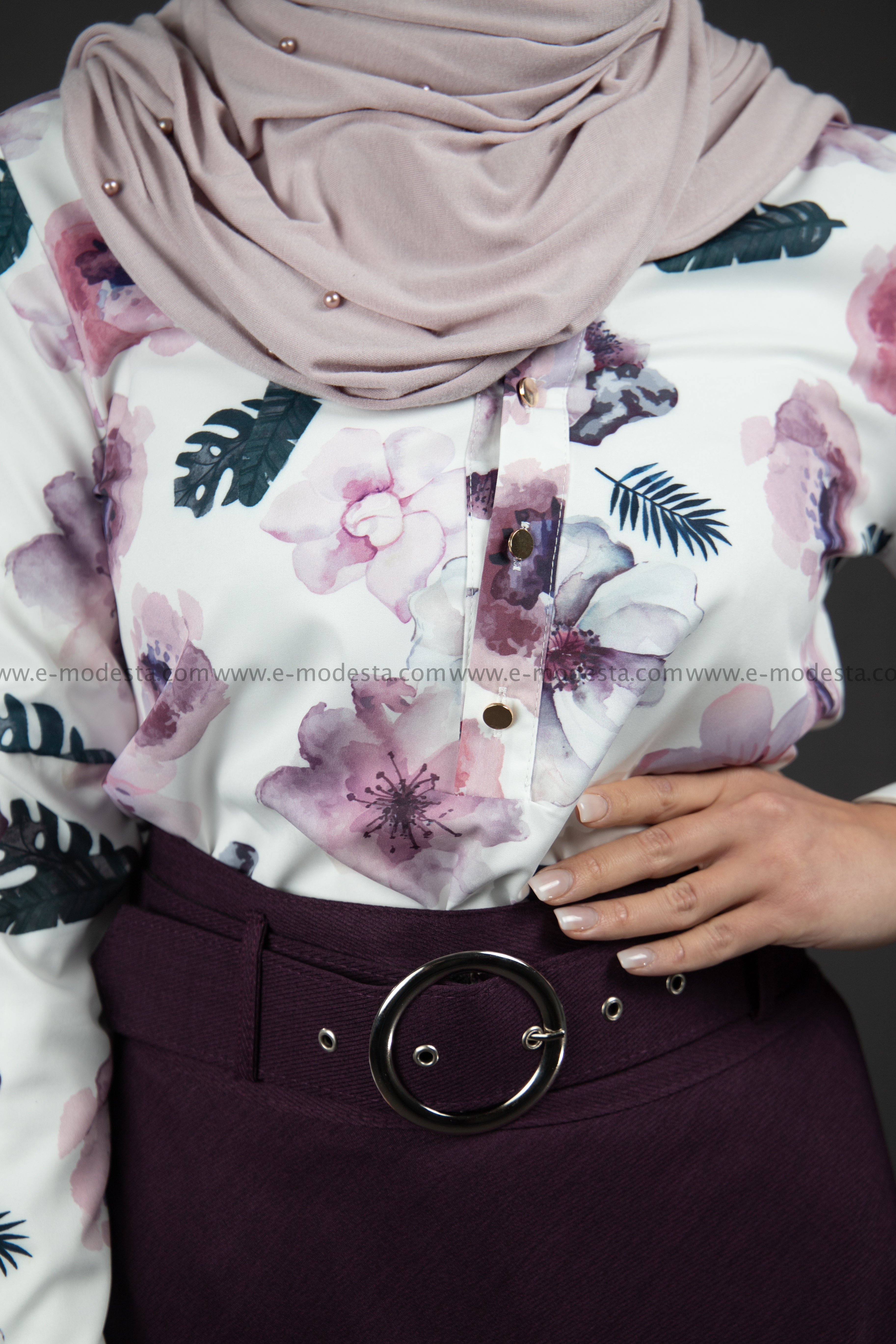 Maxi Summer Skirt | Purple Color | with Belt - E-Modesta