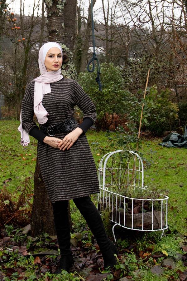 Women Dress |  Winter and Autumn Dress | Black and Grey - E-Modesta