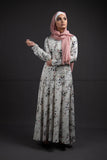 Elegant Maxi Summer Dress | Pink Dots Pattern | Fully Lined from Inside - E-Modesta#Hijab_fashion#