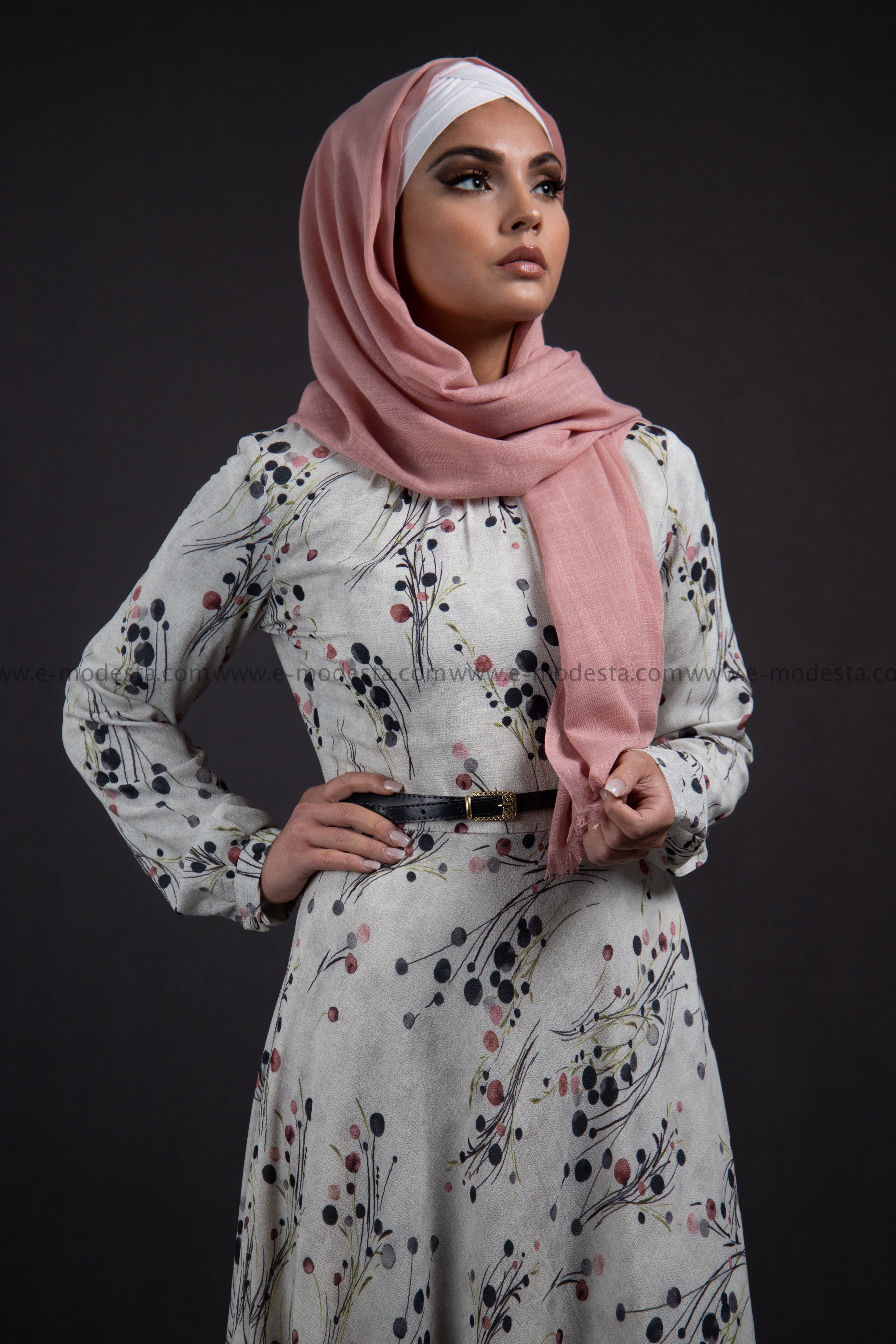 Elegant Maxi Summer Dress | Pink Dots Pattern | Fully Lined from Insid E-Modesta Elegant Maxi Summer Dress | Pink Dots Pattern | Fully Lined from Insid E-Modesta