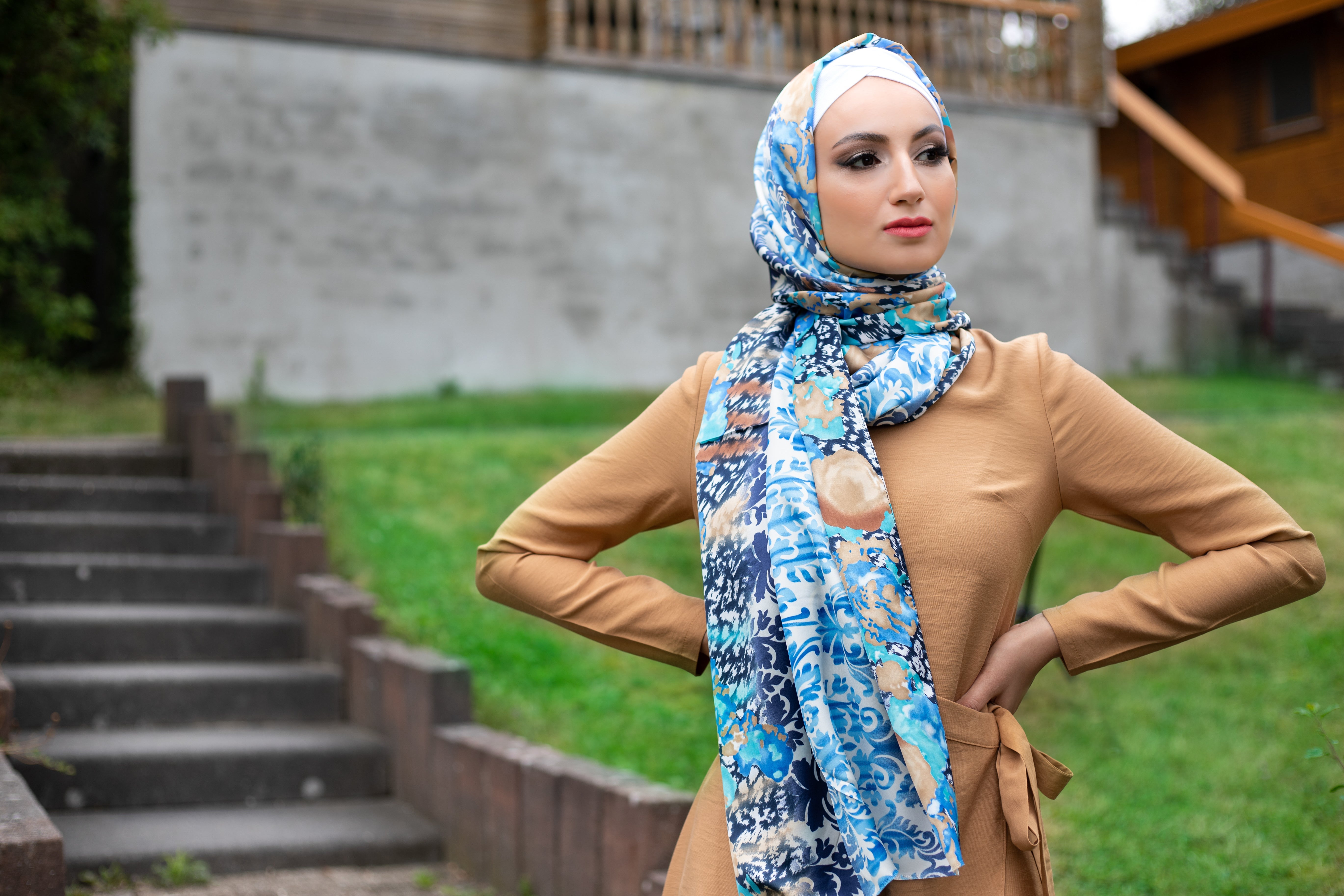 Elegant Puane Suit | Camel Color - E-Modesta#Hijab_fashion#