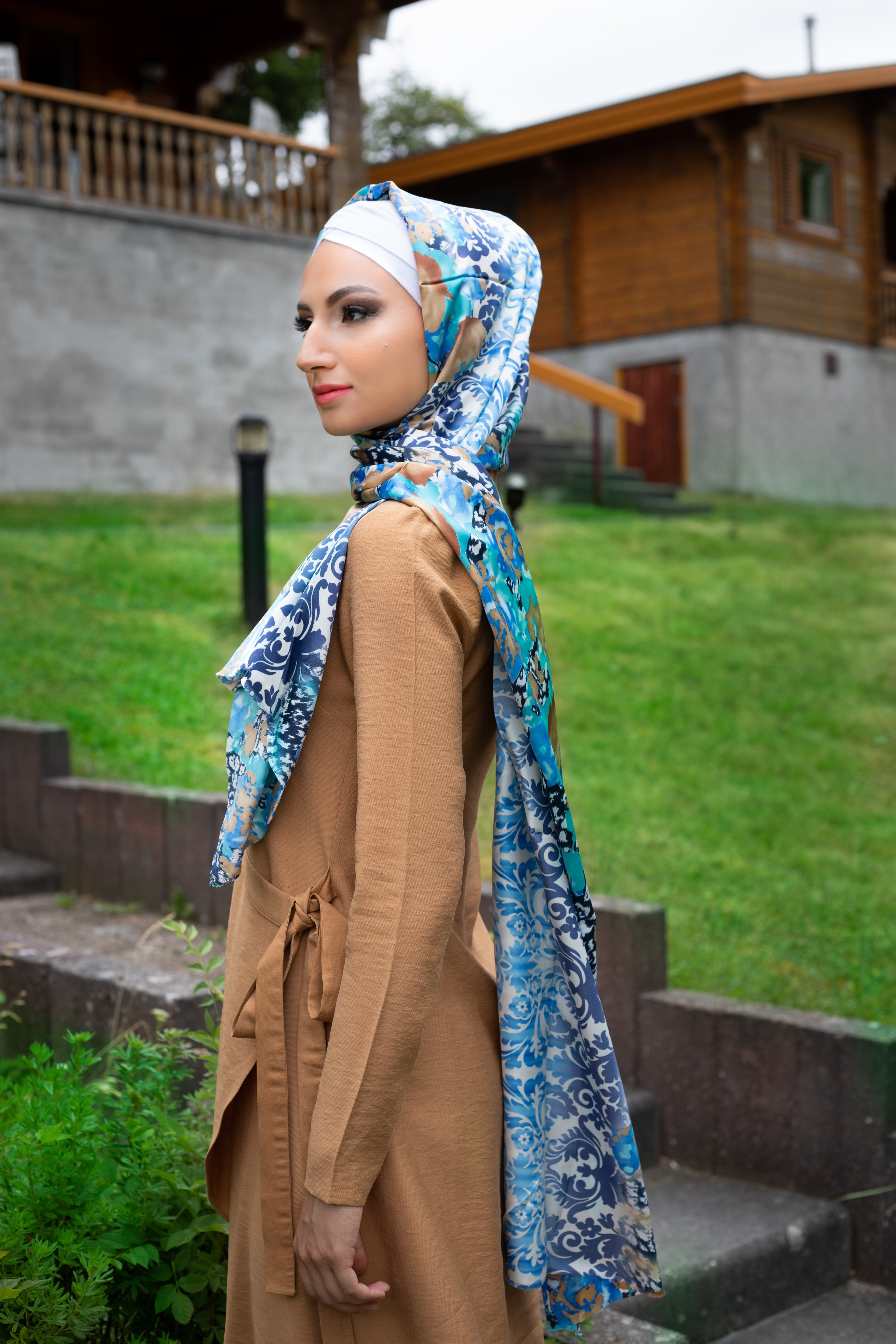 Elegant Puane Suit | Camel Color - E-Modesta#Hijab_fashion#