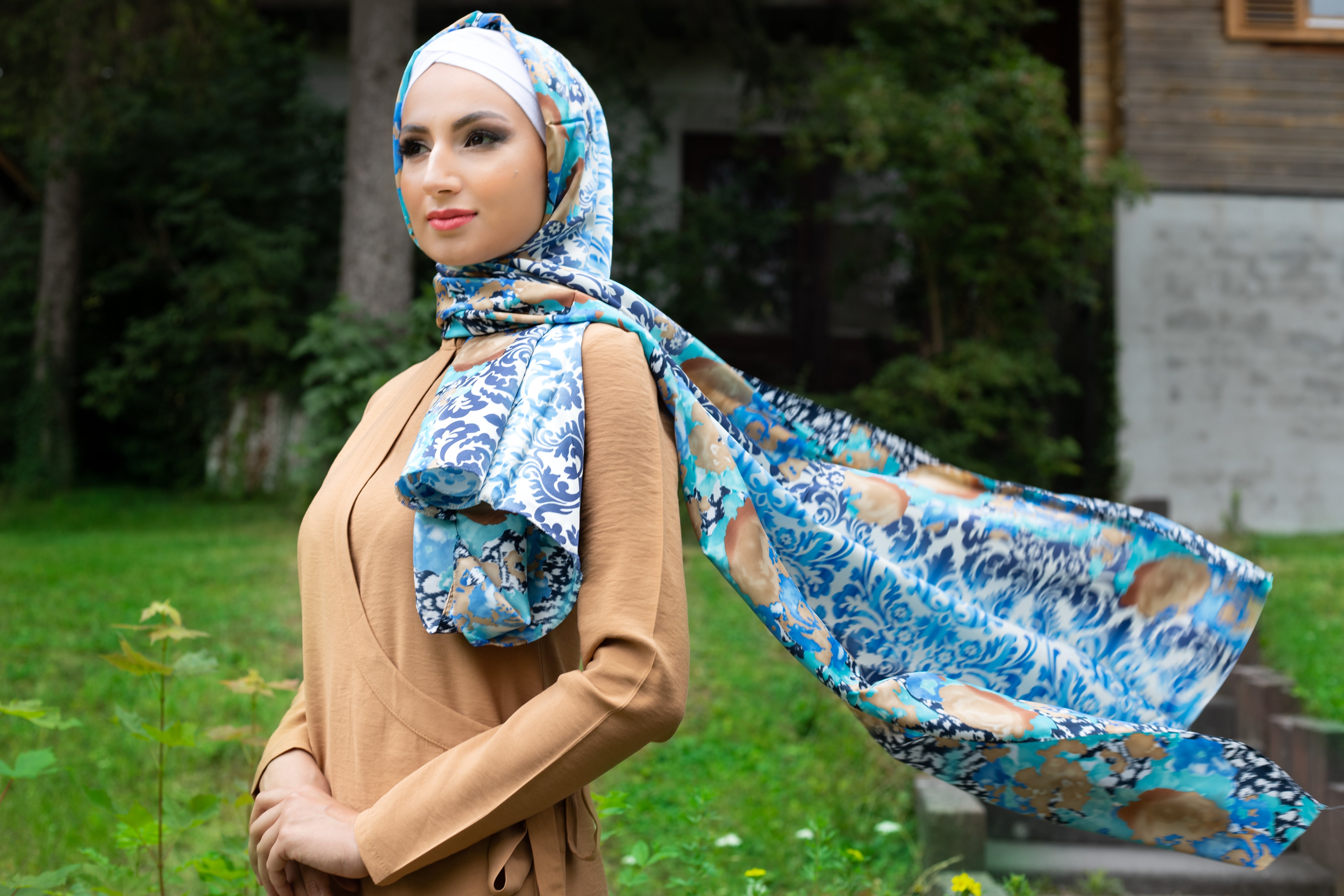 Elegant Puane Suit | Camel Color - E-Modesta#Hijab_fashion#