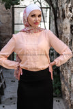 Elegant Summer Long Sleeve Floral Blouse - E-Modesta#Hijab_fashion#