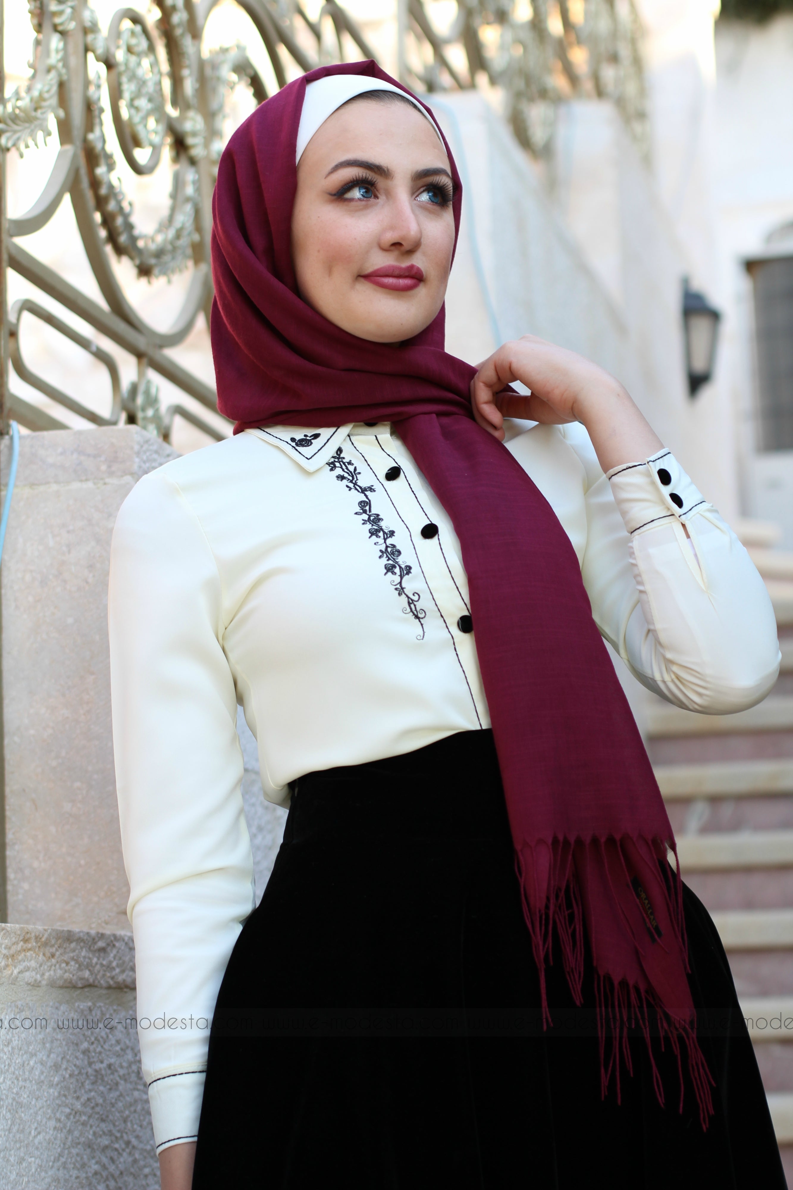 Embroidery Shirt - E-Modesta#Hijab_fashion#