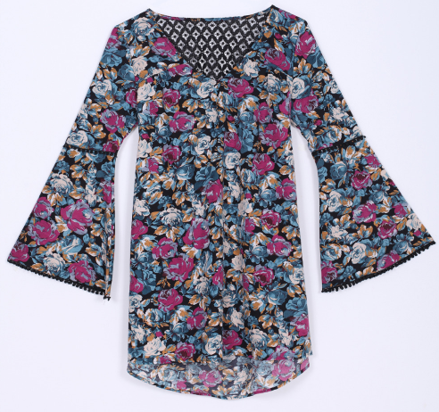 SALE Multicolored Floral Blouse - E-Modesta