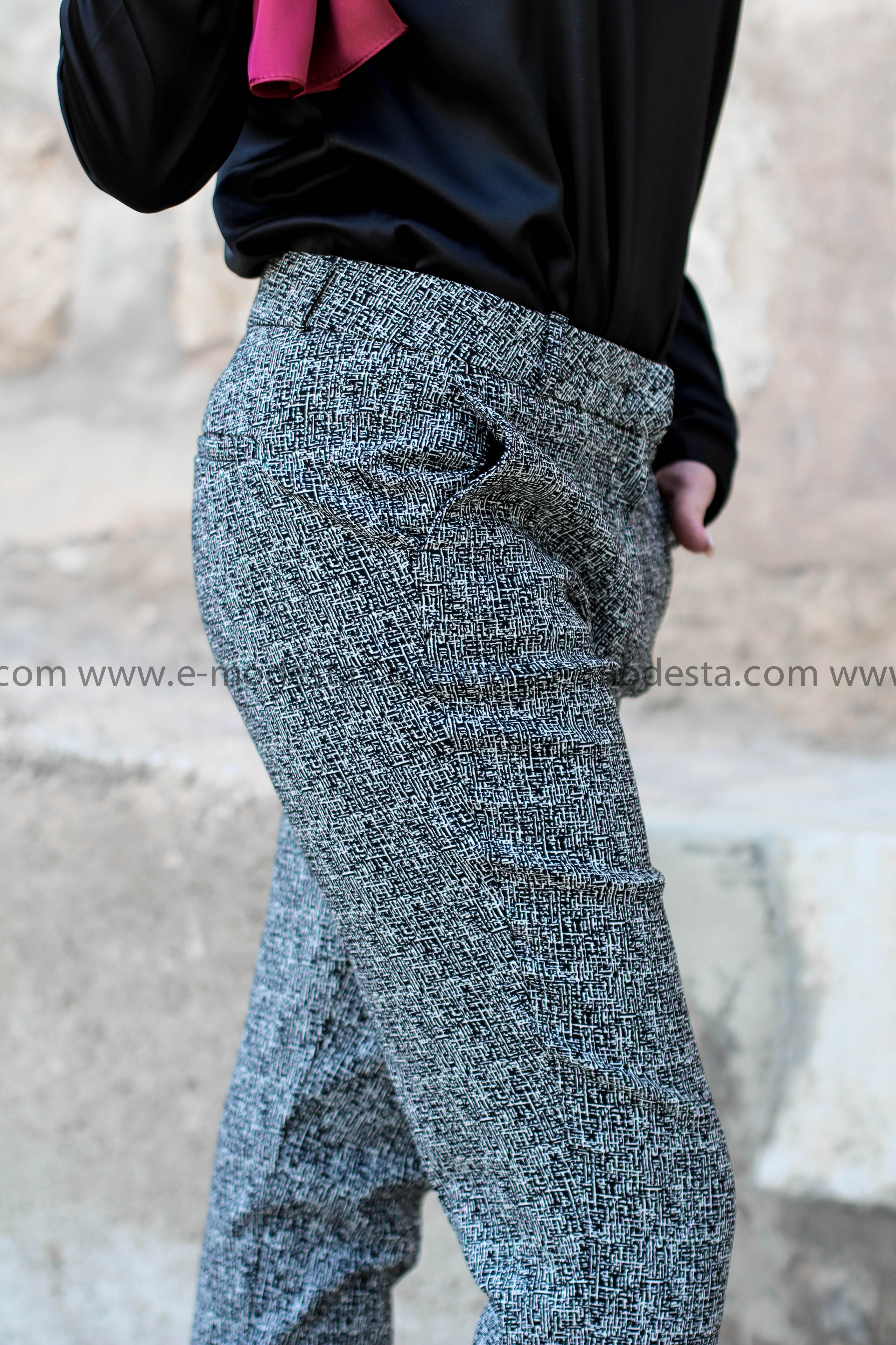 Geometric-Pattern Fashion Pants - E-Modesta