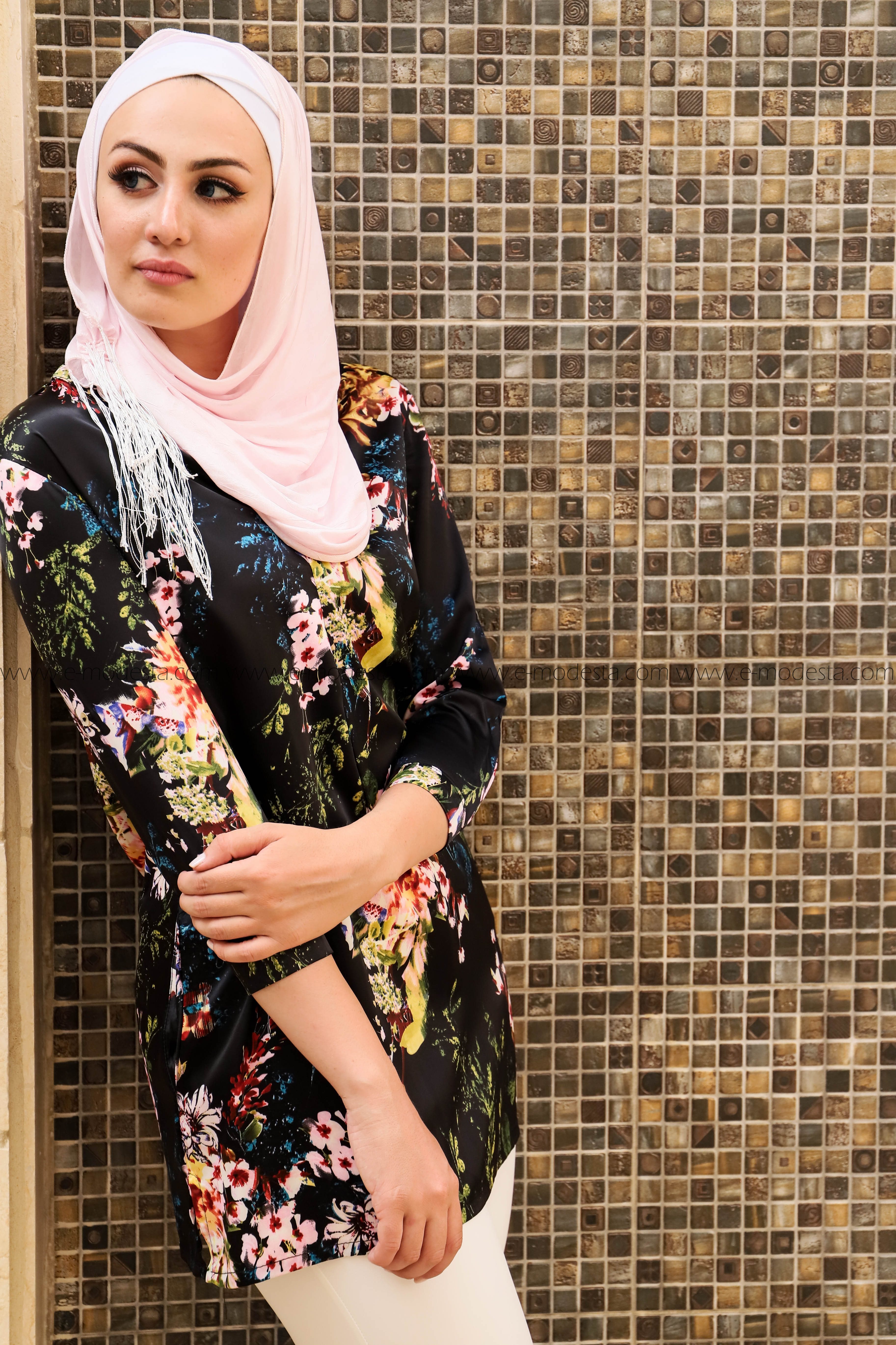SALE Satin Medium Length Formal Blouse - E-Modesta