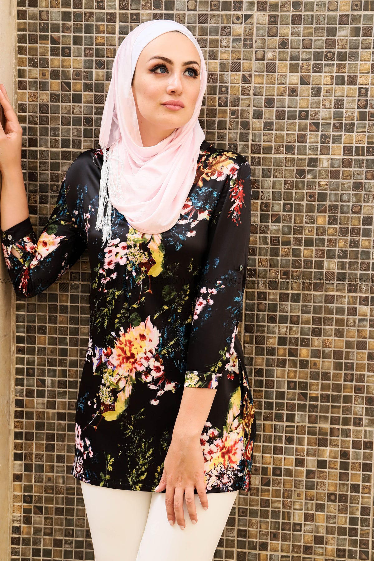 SALE Satin Medium Length Formal Blouse - E-Modesta